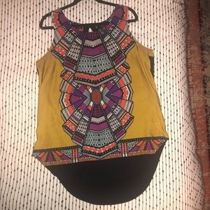 Anthropologie Printed Tank Top. Size XL.